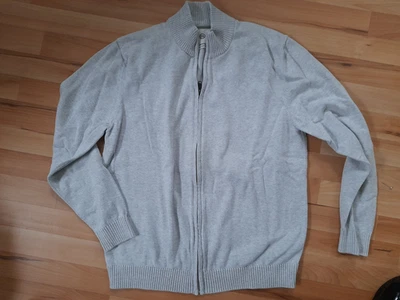 Bio - Baumwolle -  Strick- Jacke  Gr. Xl , hellgrau - Bild 1 von 2