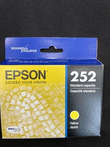 Epson 252 Yellow T252420 Ink Cartridge Genuine EXP 04/2024 - Picture 1 of 4