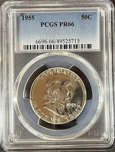 1955 Silver Proof Franklin Half Dollar PCGS PR66 - Picture 1 of 2