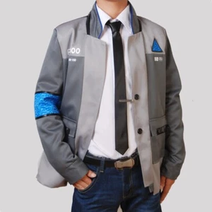 Detroit Become Human Connor RK800 Agent Cosplay Costume Jacket Shirt Tie - Picture 1 of 5