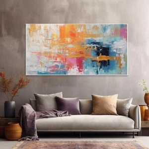 Color Texture Art Modern Boho Wall Art Canvas Unframed Print Art - Picture 1 of 4