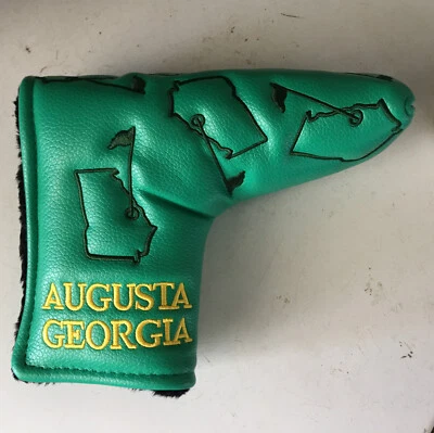 Brand New Studio Crafted Augusta Georgia Magnetic Blade Golf Putter Cover.Green