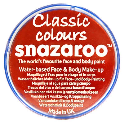 Snazaroo 18ml BRIGHT RED FACE PAINT Fancy Dress Party Stage Make Up Halloween