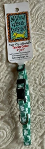 Shamrock Print Teacup Dog Collar 4"- 9" Yellow Dog Design NEW W/TAG FREE SHIP - Picture 1 of 2