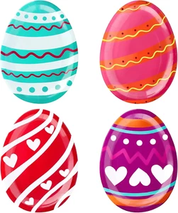 60Pcs Easter Paper Plates - 7 * 10 Inches Egg Shape Plate - Disposable Party Pla - Picture 1 of 6