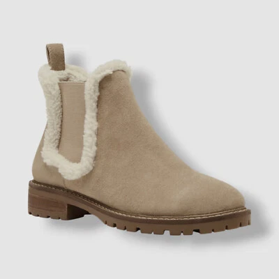 Steve Madden Women's Beige Suede Leopold Chelsea Booties Shoe Size 10 - Imagem 1 de 4
