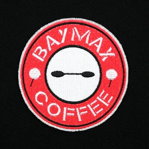 Disney Big Hero 6 Baymax Coffee Mock Starbucks Logo Embroidered Iron-On Patch - Picture 1 of 2