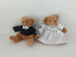 2002 Enesco plush Cherished Teddies "BRIDE & GROOM" Wedding Bears N9 - Picture 1 of 9