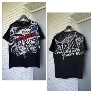 Vintage TapOut T-Shirt Black Faded Distressed Mens Size L - Picture 1 of 14