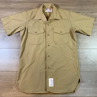 Flying Cross 男式短袖杰出服务制服衬衫中号卡其色 — 第 1/4 张图片
