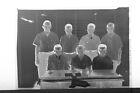 (1) B&W Press Photo Negative Men at Desk Commander Portrait - T4841