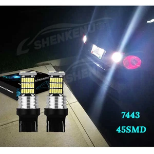 7443 6000k White LED Reverse Light Bulbs Bright Lamps 2x For Honda Civic Accord - Picture 1 of 12