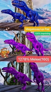 ark survival ascended pve Aberration Megalosaurus Pair, 1278% Melee, 100%Imprint - Picture 1 of 3