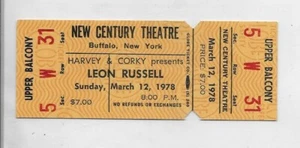 Leon Russell 3.12.1978 New Century Theatre Buffalo NY volles unbenutztes Ticket - Bild 1 von 2
