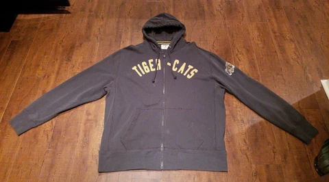 CFL Hamilton Tiger Cats 47 Brand Headline Hoodie Sweatshirt mens 2XL Grey Yellow Cover