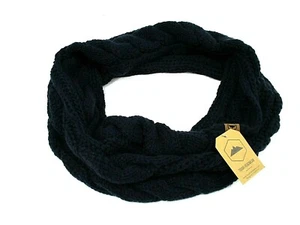 Chunky Cable Knit Infinity Scarf by Tough Headwear Dark Navy Blue Women's NWT - Picture 1 of 7
