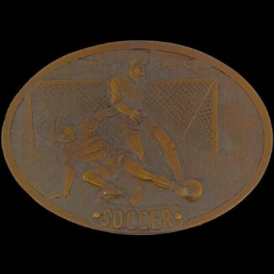 Equipo de fútbol fútbol fútbol regalo entrenador jugador UEFA años 70 vintage hebilla de cinturón Foto 1 de 2