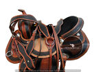 Handtooled Roping Western Barrel Leather Saddle Set Size-10"-18" Inch Equinewood