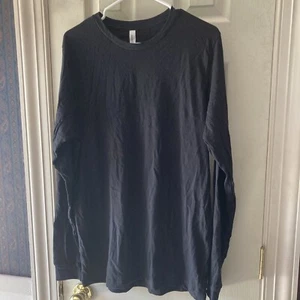 Canvas Airlume Jersey Mens Lightweight Cotton LS Black T Shirt SZ LG NWOT - Picture 1 of 11