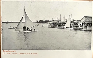BEAUHARNOIS Pier, SAILBOATS, Lac Saint Louis, c.1905; In Near Mint Condition - Picture 1 of 2