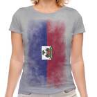 Haiti Faded Flag Ladies T-Shirt Tee Top Haiti Haitian Ayiti Shirt Football