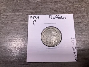 1934-Buffalo Nickel 5 Cent U.S. Coin-011425-04 - Picture 1 of 4
