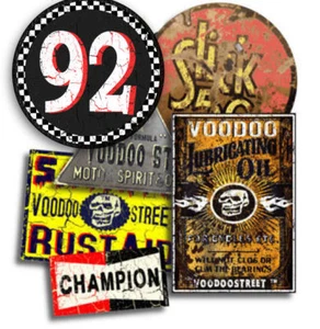 SPEED STICKER PACK BY VOODOO STREET™, waterproof vinyl, quality, rat look, rusty - Picture 1 of 1