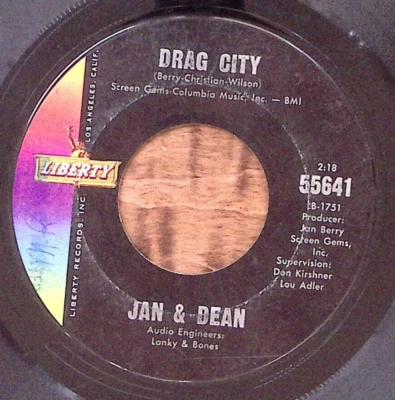 JAN & DEAN SCHLOCK ROD/DRAG CITY LIBERTY RECORDS VINYL 45 52-81 Foto 1 de 3