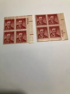 USA T. Roosevelt 6 cent red stamps, 2 blocks of 4 ea. MNH - Image 1 of 2