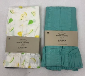 Two Men's J Crew Boxers Medium Pears & Solid - Picture 1 of 1