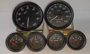 Smiths Kit- Elec Temp + Oil + Fuel + Volt +Speedo +Tacho 100 mm Black Bezel - Picture 1 of 3