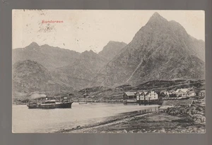 NORWAY c1910 SUNDERØY Sunderøen HARBOR Ship BIRDSEYE VIEW Nordland Fylke - Picture 1 of 4