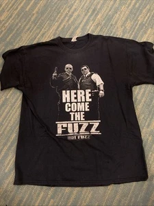 Hot Fuzz Here Come The Fuzz T-Shirt Herren lizenziert Polizei Film schwarz XL 2007 - Bild 1 von 6