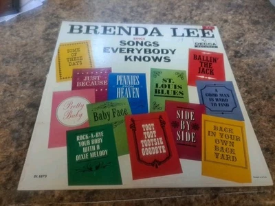 BRENDA LEE SINGS SONGS EVERYBODY KNOWS USED VINYL LP Foto 1 de 4