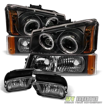 Faros proyectores negros Silverado Avalanche 03-06 + señal de parachoques + lámparas antiniebla Foto 1 de 4