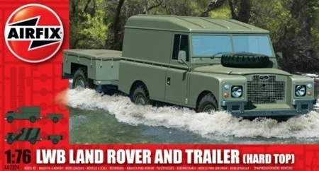 1/76 LWB LAND ROVER (HARD TOP) TRAILER (PLASTIC KIT) A02324 - Image 1 of 1