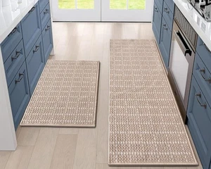 Tappeti Cucina Antiscivolo Lavabili Set di 2 PZ, 20"x 47"+20"x 32", Corsa Assorbente... - Foto 1 di 7