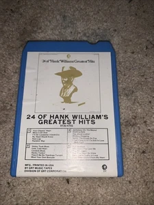 Hank Williams- 24 Of Hank Williams Greatest Hits 8-Track Tape - Picture 1 of 2