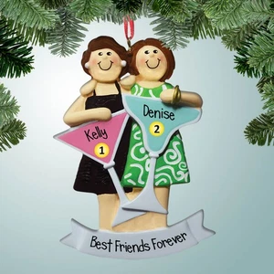 Girls Night Out with Big Drinks - Two - Personalized Christmas Ornament - Picture 1 of 1