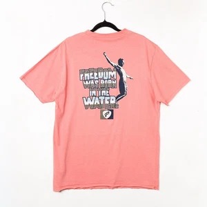 Vintage Golden Breed T-Shirt ‘Wear The Spirit’ Coral Pink Men’s M Raw Hem Surf - Picture 1 of 12