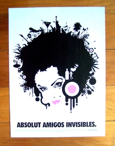 ABSOLUT AMIGOS INVISIBLES - 2005 - 8"X11"- magazine vodka ad art print-Mint cond - Picture 1 of 1