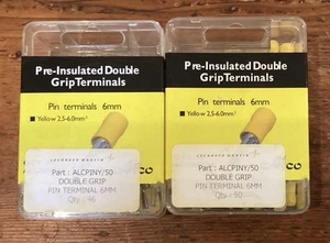 Alco Double Grip Pin Terminals 6mm P/N. ALCPINY/50. Qty. 1 Box 46 + 1 Box 50 - Picture 1 of 3