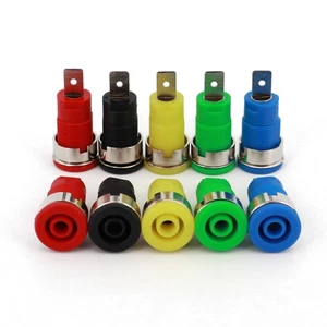 10Pcs Insulated Safety 5 Colors 4mm Banana Female Jack Panel Socket Connector - Picture 1 of 5