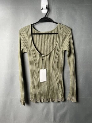 Top Ninety Percent Irie Dark Sage XS NUEVO CON ETIQUETAS EcoVero tejido acanalado envío rápido 🚚 Foto 1 de 3