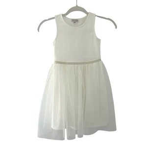 Chenault Girl Sleeveless Tulle Off White Midi Fit and Flare Lined Dress 6 NWOT - Picture 1 of 8