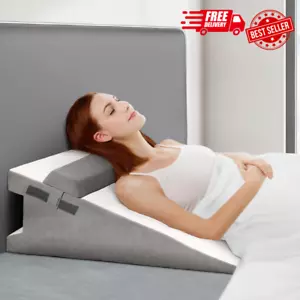 7.5 Inches Bed Wedge Pillow with Memory Foam for Sleeping after Gerd Acid Reflux - Picture 1 of 8