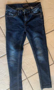GIRL'S SIZE 8 SILVER SASHA SKINNY LEG BLUE JEANS - Picture 1 of 2