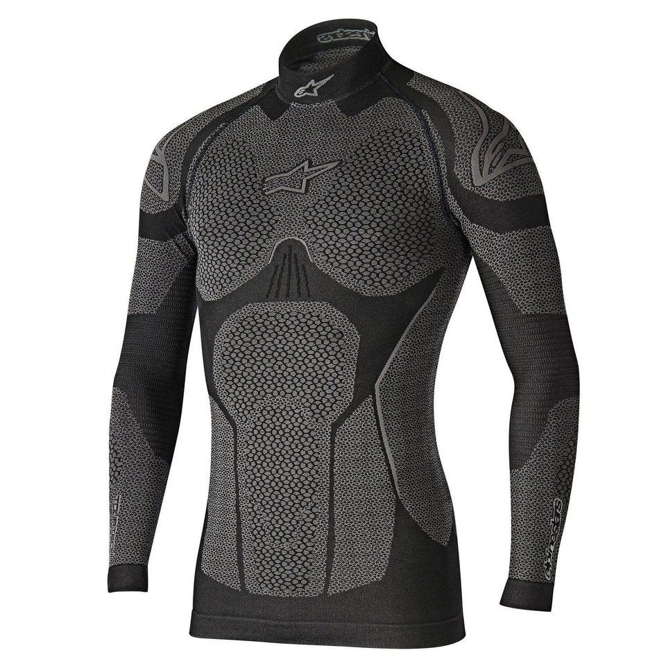 Alpinestars 2025 Ride Tech Top Long Sleeve Winter Base Layer Black Grey  MX Quad - Image 1 of 1