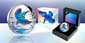 NIUE $1 2023 Silver 1oz. 'Azure Kingfisher - Australia Bird' Mtg. 1,000 CoA#0002 - Picture 1 of 8