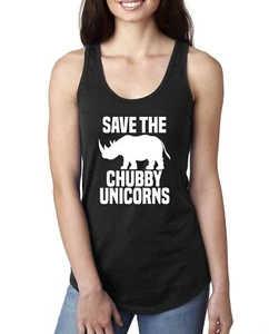Camiseta sin mangas Save Chubby Unicornios para mujer Racerback divertida novedad humor tanque - Imagen 1 de 12